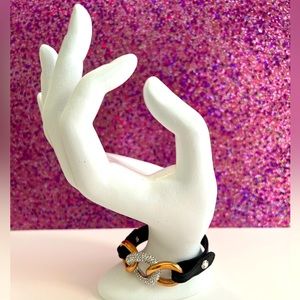 Swarovski Crystal and Leather Cuff Bracelet